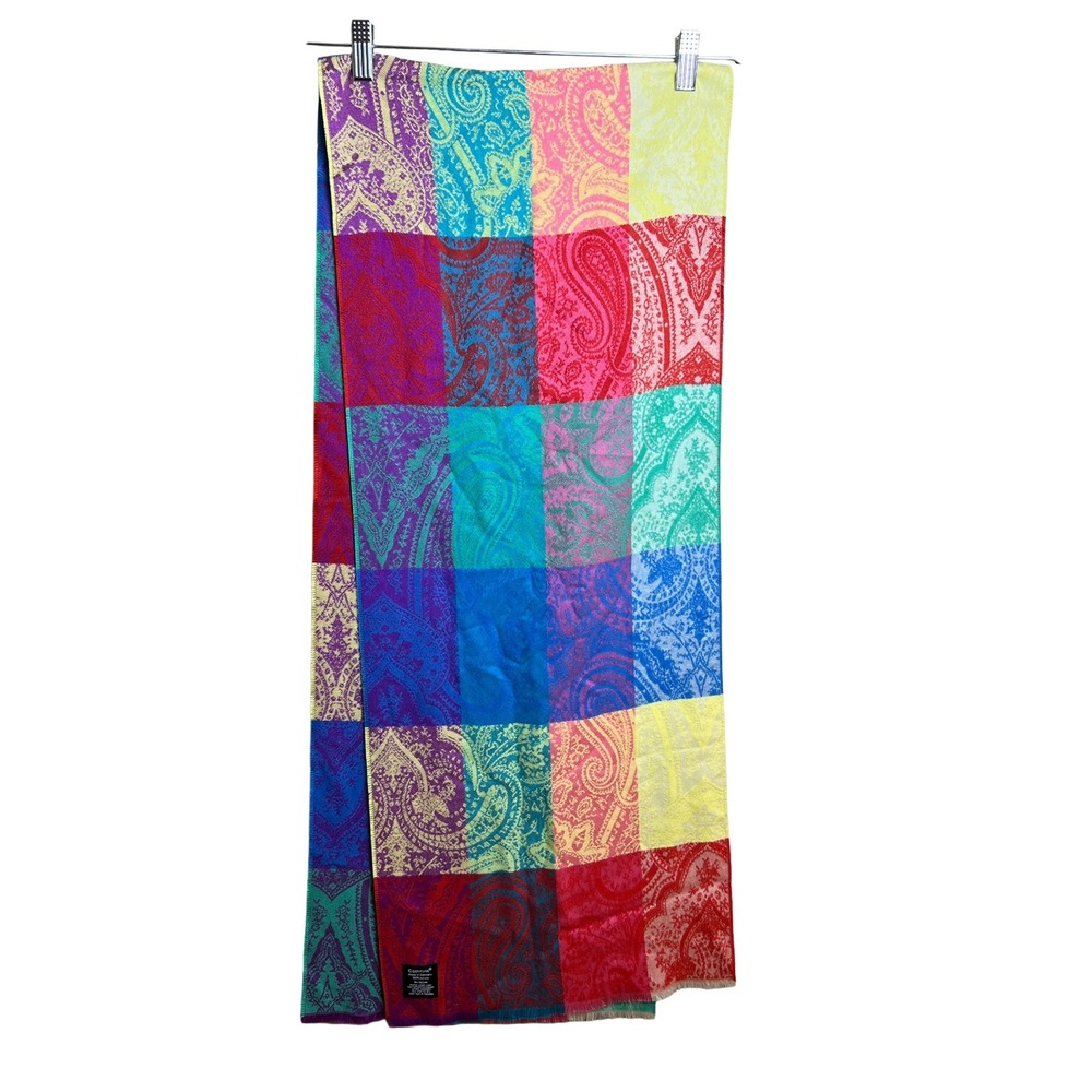 Whimsigoth Vintage‎ Unisex Cashmink Paisley Patchwork Scarf Multicolor OS